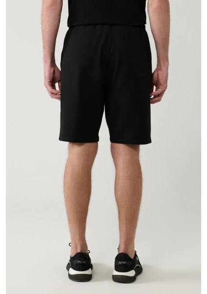 Erkek Siyah Yandan Cepli Örme Pamuklu 2 İplik Günlük Relaxed Fit Şort E003602 fırsatları