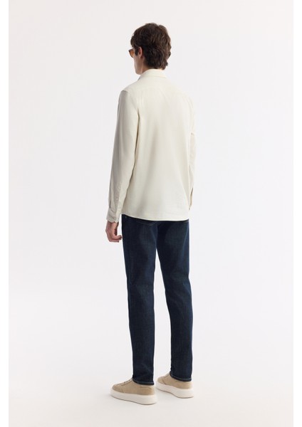 Erkek Bej Düğmeli Yaka Hediye Kutulu %100 Pamuk Basic Regular Fit Gömlek B002034