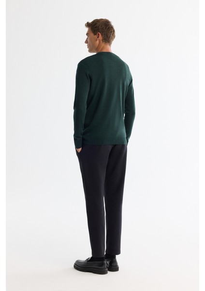 Erkek Yeşil Dokulu Basic Kazak E005109 fırsatları