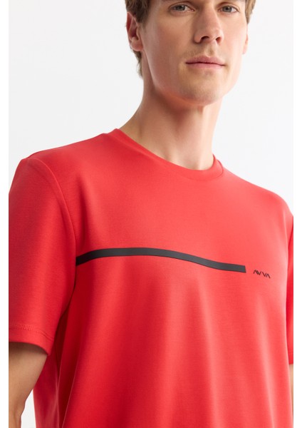 Erkek Kırmızı Bisiklet Yaka Elastan İnterlok Regular Fit T-Shirt A42Y1003 fiyatları
