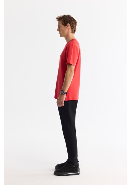 Erkek Kırmızı Bisiklet Yaka Elastan İnterlok Regular Fit T-Shirt A42Y1003 fırsatları