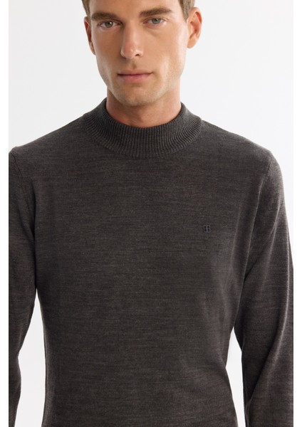 Erkek Antrasit Yarım Balıkçı Yaka Tüylenmeyen Triko Regular Fit Kazak E005001 fiyatları