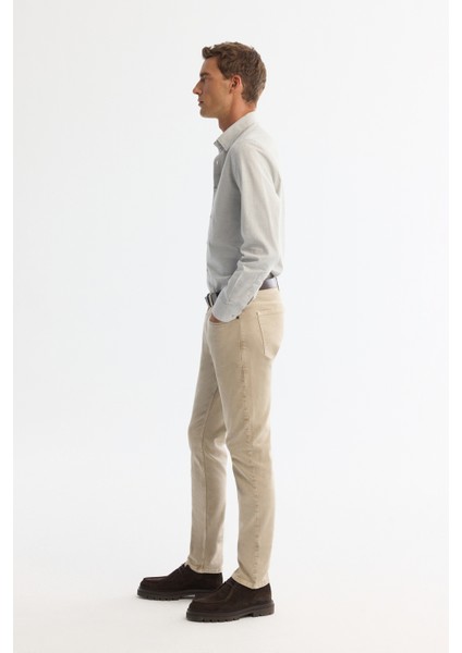 Erkek Gri Düğmeli Yaka %100 Pamuk Flanel Slim Fit Gömlek A42Y2002 fırsatları