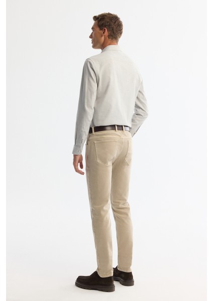 Erkek Gri Düğmeli Yaka %100 Pamuk Flanel Slim Fit Gömlek A42Y2002 indirimleri