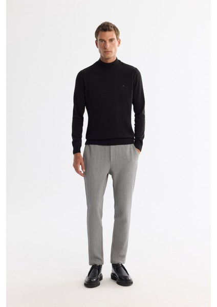 Erkek Siyah Yarım Balıkçı Yaka Tüylenmeyen Triko Regular Fit Kazak E005001 indirimleri