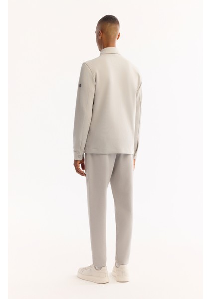 Erkek Açık Gri Klasik Yaka Pamuklu Comfort Fit Gömlek Ceket A52Y2092 fırsatları