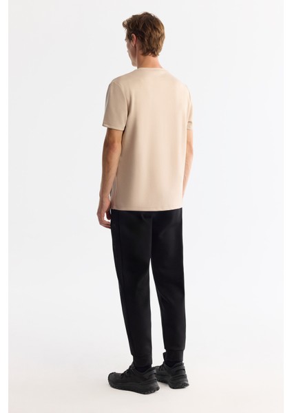 Erkek Bej Bisiklet Yaka Baskılı Elastan Regular Fit T-Shirt A42Y1017 fırsatları