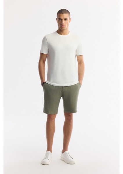 Erkek Beyaz Bisiklet Yaka Soft Touch Basic Regular Fit T-Shirt B001171