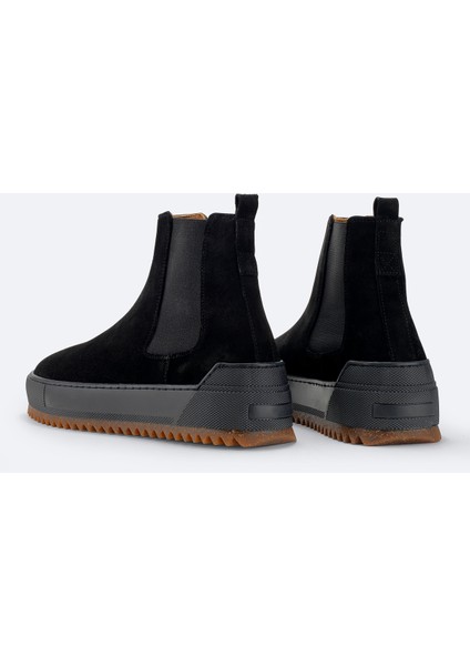 Erkek Siyah %100 Süet Esnek Taban Hafif Chelsea Bot B008009 indirimleri