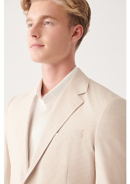 Erkek Bej Astarsız Pamuk Karışımlı Çift Yırtmaç Ceket A31Y4006 fiyatları