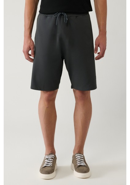 Erkek Antrasit Yandan Cepli Örme Pamuklu 2 İplik Günlük Relaxed Fit Şort E003602 fiyatları