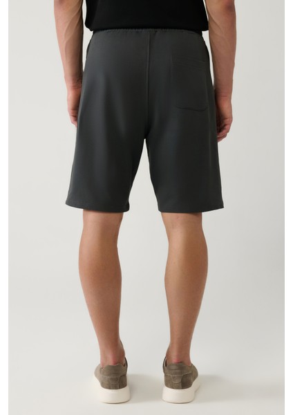 Erkek Antrasit Yandan Cepli Örme Pamuklu 2 İplik Günlük Relaxed Fit Şort E003602 fırsatları