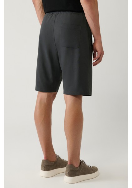 Erkek Antrasit Yandan Cepli Örme Pamuklu 2 İplik Günlük Relaxed Fit Şort E003602 indirimleri