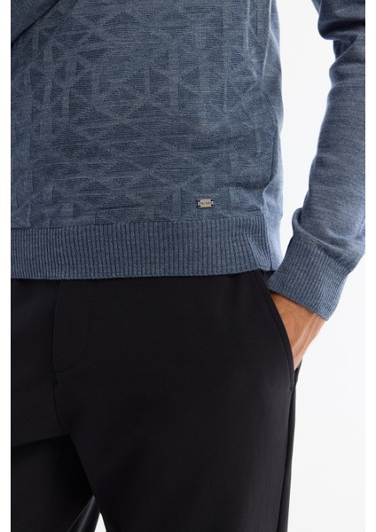 Erkek İndigo Dokulu Basic Kazak E005110 modelleri