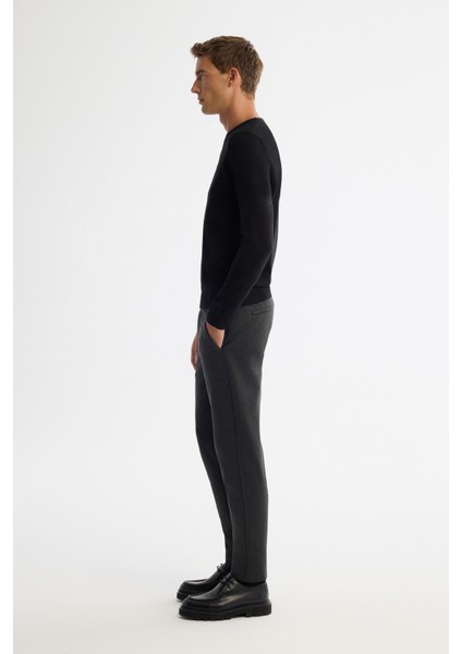 Erkek Siyah Bisiklet Çift Yaka Dokulu Pamuklu Triko Regular Fit Kazak A42Y5190 modelleri