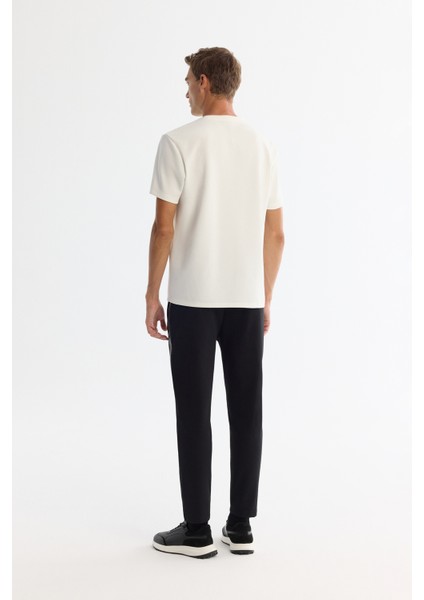 Erkek Ekru Bisiklet Yaka Baskılı Elastan Regular Fit T-Shirt A42Y1007 fırsatları