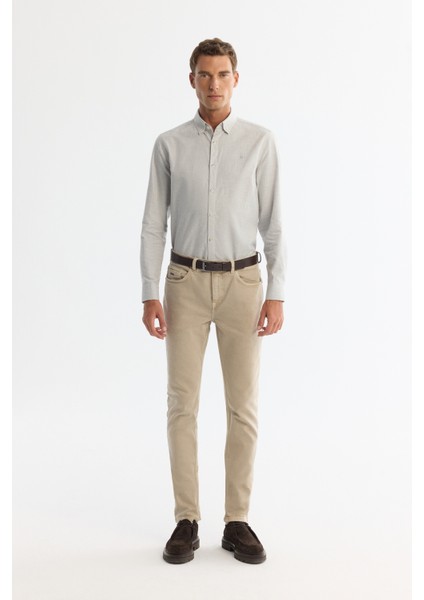 Erkek Bej Parça Boya Yıkamalı Esnek Berlin Slim Fit Jean Pantolon A42Y3500 modelleri