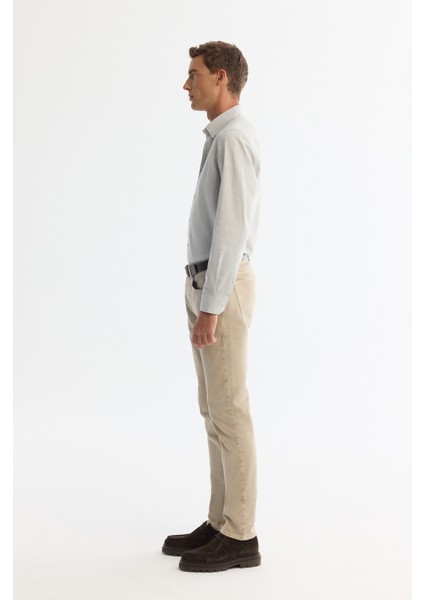 Erkek Bej Parça Boya Yıkamalı Esnek Berlin Slim Fit Jean Pantolon A42Y3500 fırsatları