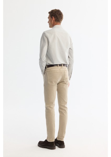 Erkek Bej Parça Boya Yıkamalı Esnek Berlin Slim Fit Jean Pantolon A42Y3500 indirimleri