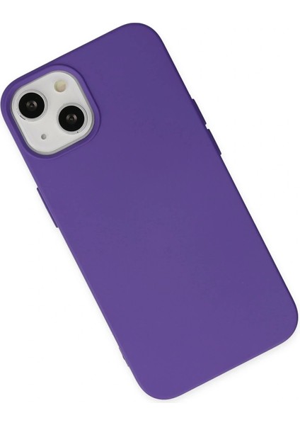 iPhone 14 Plus Kılıf Nano Içi Kadife Silikon - Mor modelleri