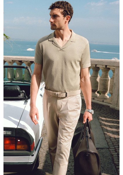 Erkek Bej Pamuklu Klasik Bel Relaxed Fit Pantolon A41Y3037 fiyatları