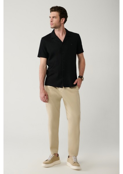 Erkek Bej Pamuklu Klasik Bel Relaxed Fit Pantolon A41Y3037 modelleri