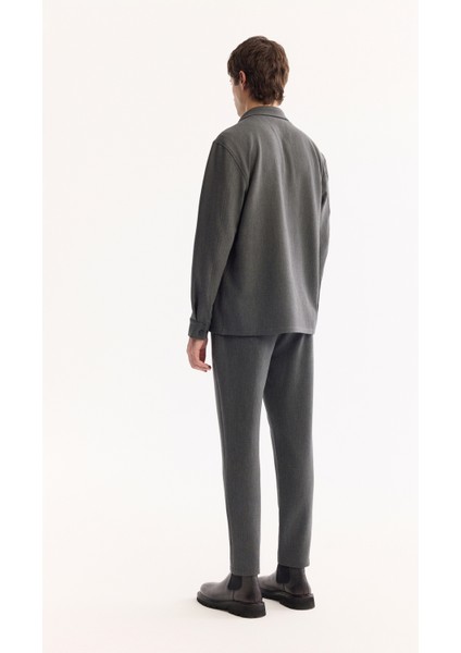 Erkek Antrasit Klasik Yaka Kolay Ütülenen Comfort Fit Gömlek Ceket A52Y2024 fırsatları