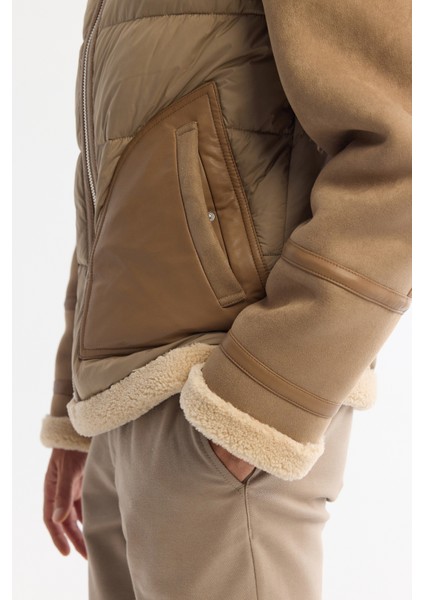 Erkek Vizon Kürklü Yaka Napa Comfort Fit Mont A42Y6127 fırsatları