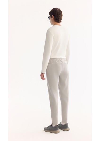 Erkek Gri Beli Lastikli Bağcıklı Pamuklu Bi-Stretch Regular Fit Eşofman Altı A52Y3403 modelleri