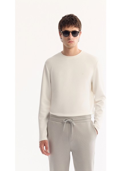 Erkek Gri Beli Lastikli Bağcıklı Pamuklu Bi-Stretch Regular Fit Eşofman Altı A52Y3403