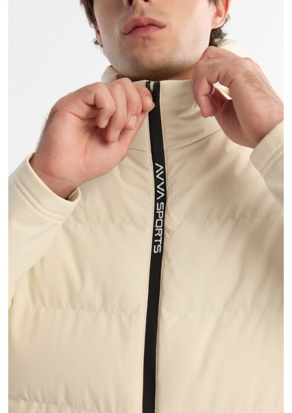 Erkek Ekru Kapüşonlu Su İtici Rüzgar Geçirmez Çıkarılabilir Yelekli Mevsimlik Mont A42Y6100 fiyatları