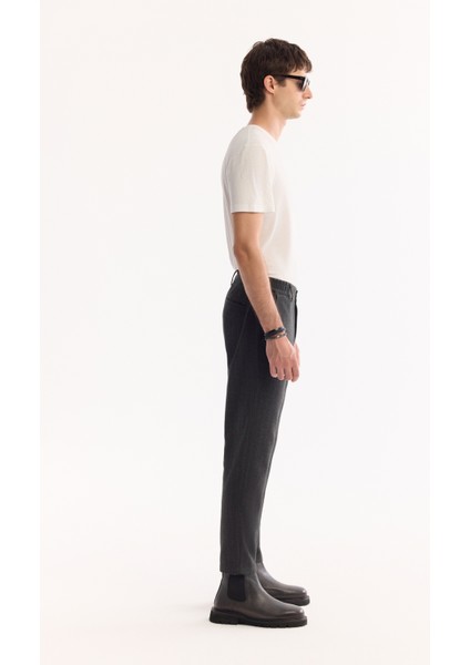 Erkek Antrasit Viskon Karışımlı Kolay Ütülenen Çizgili Slim Fit Pantolon A52Y3006 modelleri