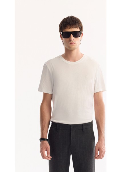 Erkek Antrasit Viskon Karışımlı Kolay Ütülenen Çizgili Slim Fit Pantolon A52Y3006