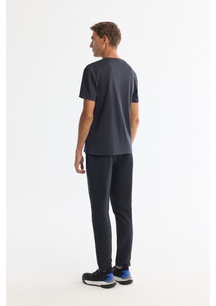 Erkek Antrasit Bisiklet Yaka Baskılı Elastan Regular Fit T-Shirt A42Y1017 fırsatları