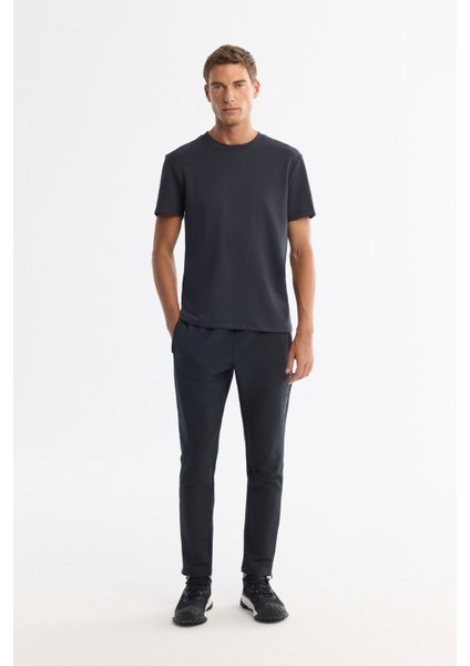 Erkek Antrasit Bisiklet Yaka Baskılı Elastan Regular Fit T-Shirt A42Y1017 indirimleri