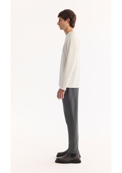 Erkek Ekru Bisiklet Yaka Viskon Karışımlı Bi-Stretch Basic Regular Fit Sweatshirt B001081 modelleri