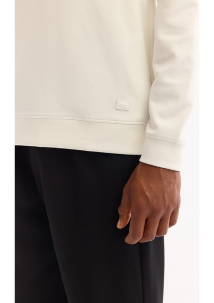 Erkek Ekru Bisiklet Yaka Pamuklu Bi-Stretch Regular Fit Sweatshirt A52Y1235 indirimleri