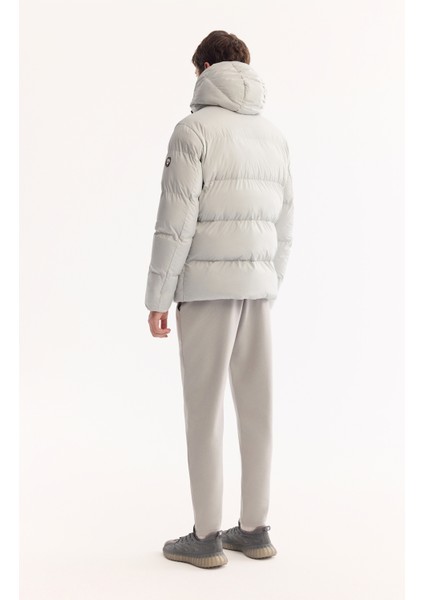 Erkek Açık Gri Kapüşonlu Su İtici Rüzgar Geçirmez -5°C Dayanıklı Comfort Fit Mont B006046 fırsatları