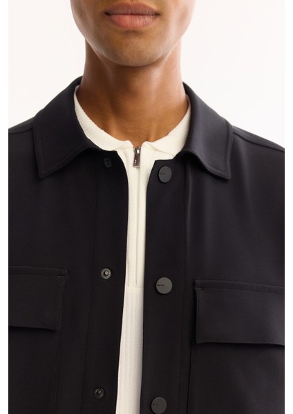 Erkek Siyah Klasik Yaka Hızlı Kuruyan Non-Iron Comfort Fit Gömlek Ceket A52Y2118 fiyatları