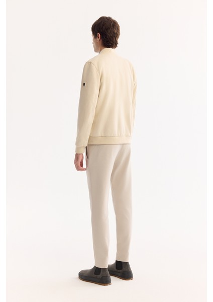 Erkek Bej Bomber Yaka Süet Dokulu Mevsimlik Comfort Fit Mont B006045 fırsatları