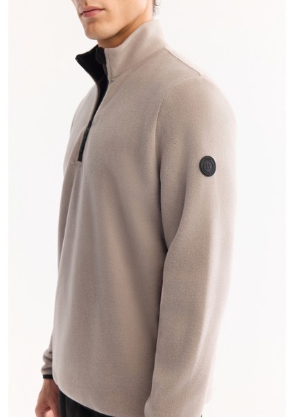 Erkek Gri Dik Yaka Fermuarlı Soft Touch Polar Regular Fit Sweatshirt E001068 indirimleri