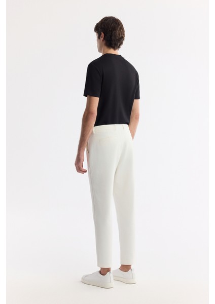 Erkek Beyaz Beli Lastikli Bi-Stretch Chino Slim Fit Pantolon B003033 modelleri
