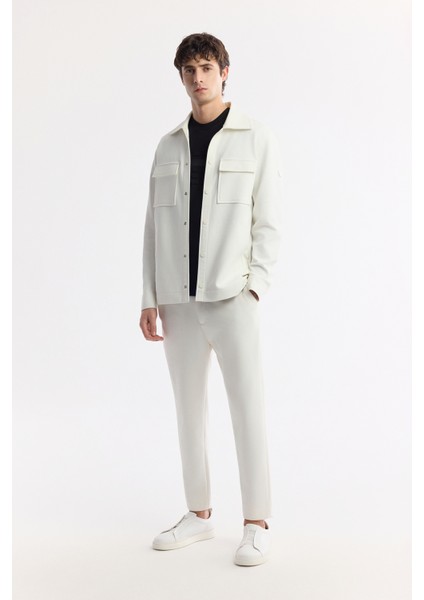 Erkek Beyaz Beli Lastikli Bi-Stretch Chino Slim Fit Pantolon B003033 indirimleri