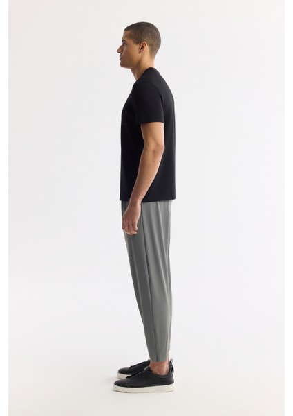 Erkek Siyah Bisiklet Yaka Baskılı Bi-Stretch İnterlok Regular Fit T-Shirt A51Y1135 modelleri