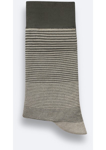 Erkek Haki Bambu Desenli Soket Çorap A52Y8501