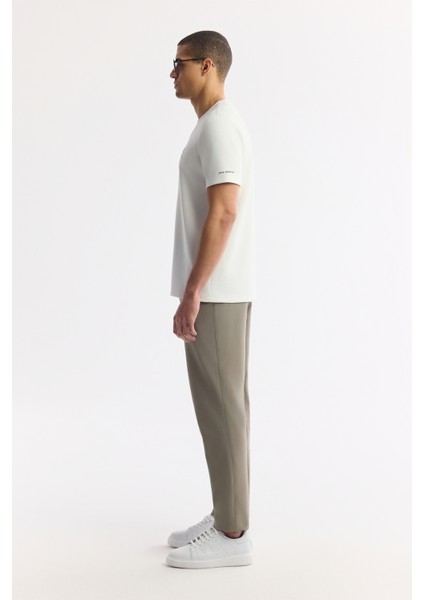 Erkek Beyaz Bisiklet Yaka Baskılı Basic Regular Fit T-Shirt A41Y1167 modelleri