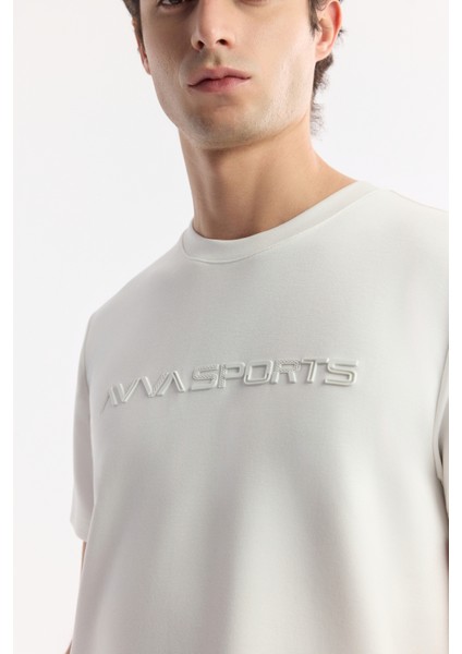 Erkek Ekru Bisiklet Yaka Baskılı Bi-Stretch İnterlok Regular Fit T-Shirt A51Y1001 fiyatları