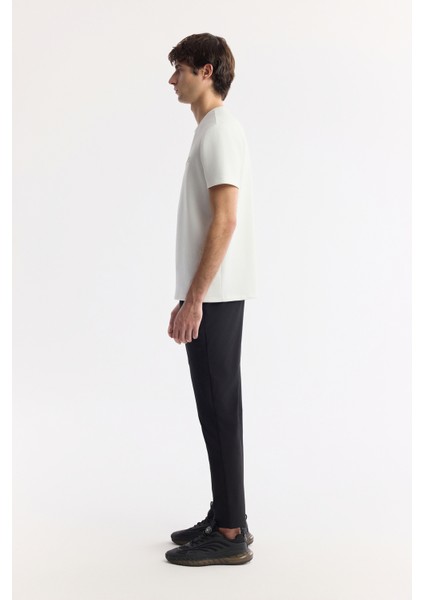 Erkek Ekru Bisiklet Yaka Baskılı Bi-Stretch İnterlok Regular Fit T-Shirt A51Y1001 modelleri