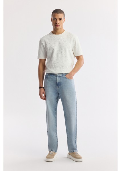 Erkek Açık Mavi %100 Pamuk Tokyo Straight Fit Jean Pantolon A51Y3546