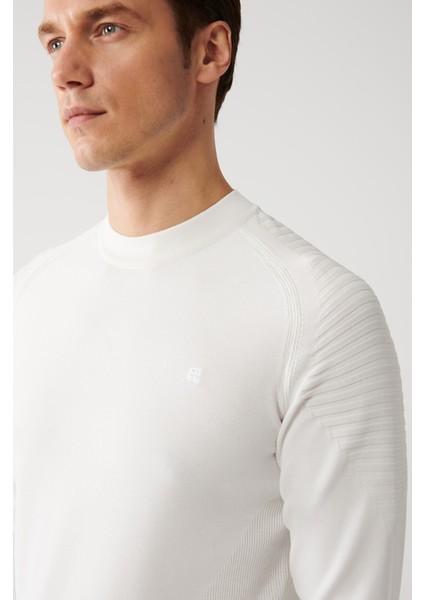 Erkek Ekru Yüksek Bisiklet Yaka Rayon Kazak A32Y5006 modelleri